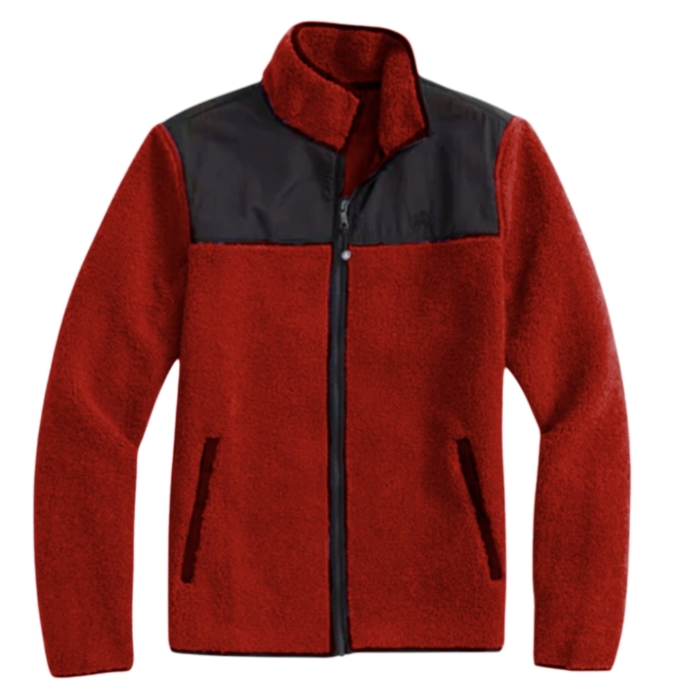 Brooks Brothers Men's Red Sherpa Cozy Fleece Jacket Full Zip Casual Jacket Sz‎ M